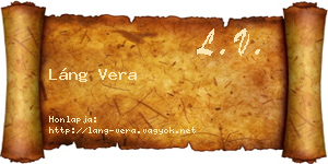 Láng Vera névjegykártya